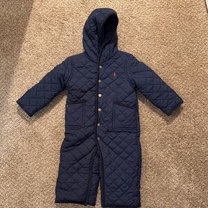 Ralph Lauren Navy Quilted Kids Coveralls